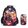Happy Party Demon Character Two-Piece Set Spine Protection Decompression Shoulder Strap Large Capacity School Bag Pencil Case Combination
