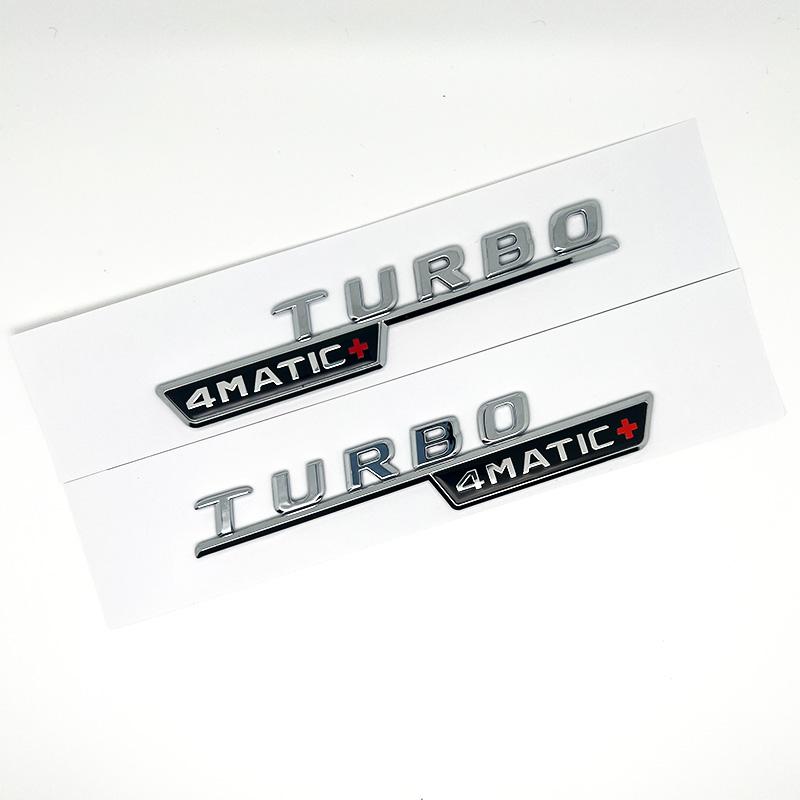 3D ABS Glossy Black Car Fender Badge Turbo 4MATIC Sticker Rear Trunk AMG Emblem A45 Logo For Mercedes Benz A 45 AMG W176 W177