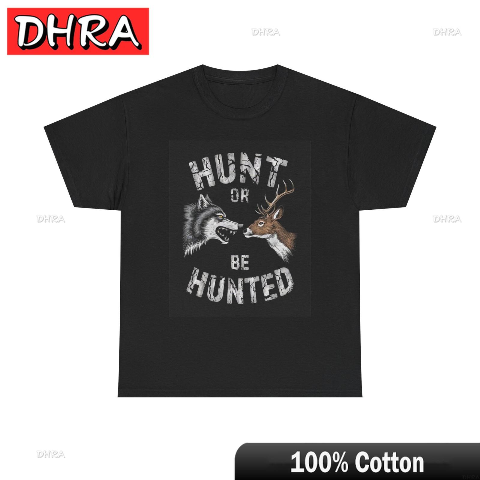 Hunt or Be Hunted Graphic T Shirt Deer VS Wolf Unisex Heavy Cotton Tee Artistic Casual Graphic Shirts for Daily Wear TShirt S
