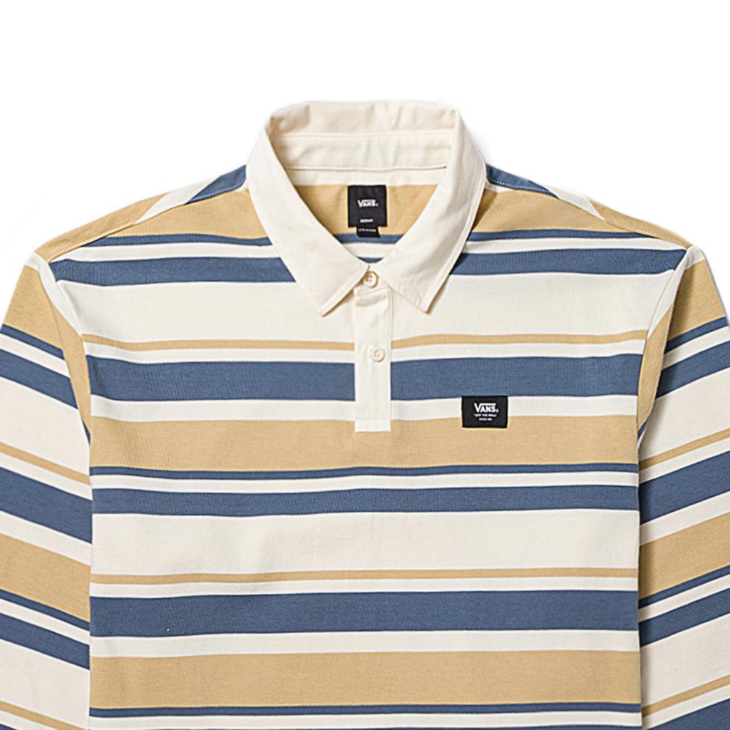 Vans Striped Long Sleeve Polo Shirt Unisex Tops Off-White VN000FS1CFH
