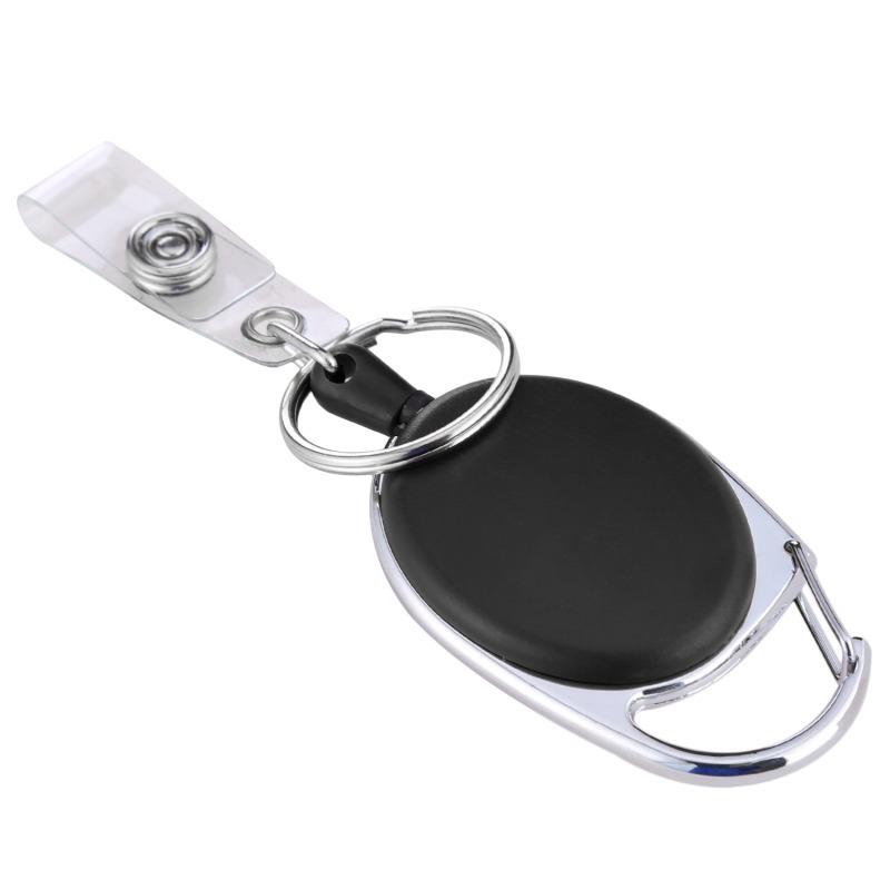 

1pc Easy-To-Pull Name Id Card Badge Reel Holder For Nurse Student Retractable Badge Holder Exhibition Chest Office Card чорний