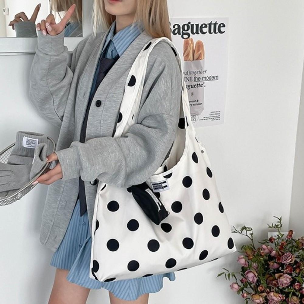 Fashion Double-sided Crossbody Bag Convenient Lace-up Shoulder Bag Polka Dot Crossbody Bag Travel