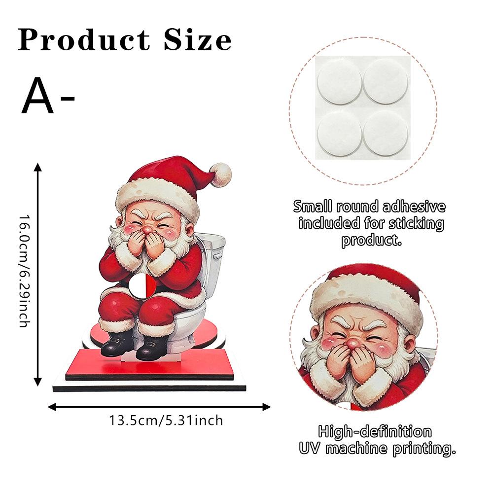 Christmas Tissue Holder Ornament Snowman Reindeer Santa Claus Festive Wooden Atmosphere Decoration Item