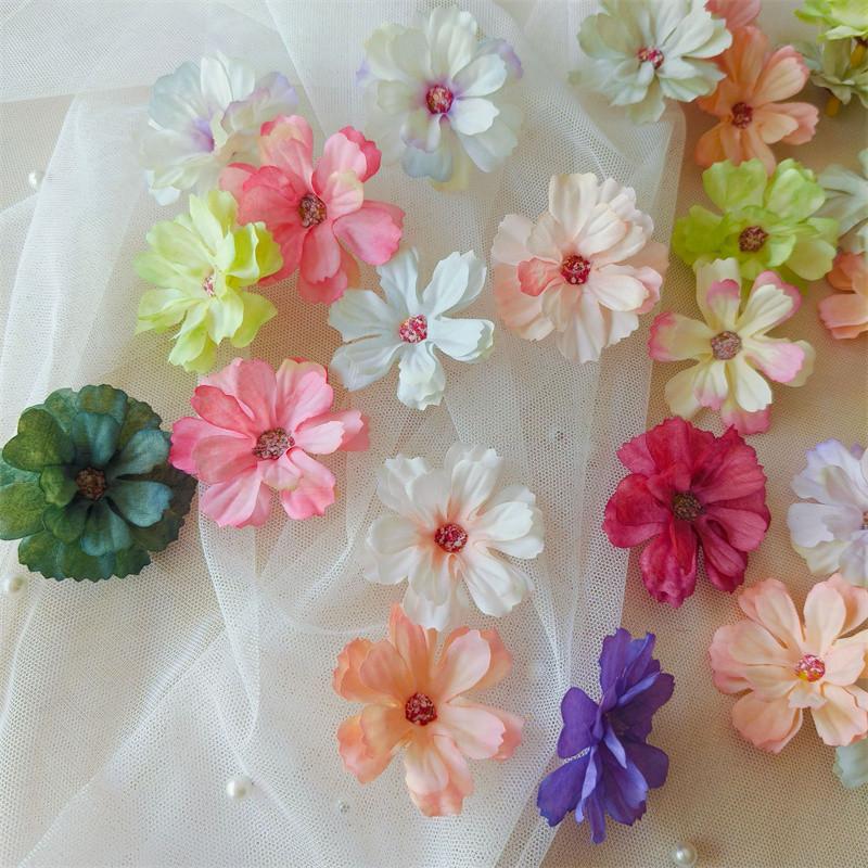 50 Pieces/pack Artificial Flower Small Flower Head Hairpin Flower Fake Flower Head Small Daisy Flower Head French Small Daisy Flower Head Grass Hat