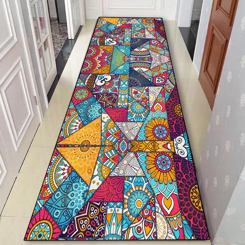 Boho Rutschfester Flur Teppich Dekor Zuhause Lobby Eingangsbereich Läufer Teppiche Bettseite Gang Waschbarer Teppich Hotel Treppen Flur Bodenmatten