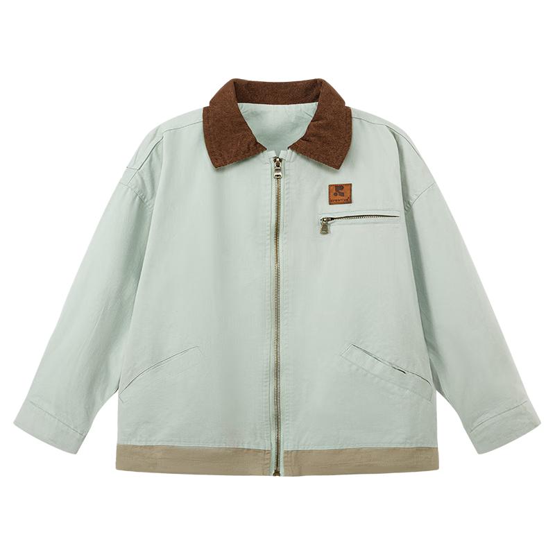 Zuoxi Boys  2025 Autumn Street Style Retro Workwear Jacket 120