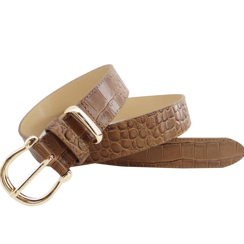 

Meier Crocodile pattern first layer cowhide women s belt genuine leather belt 80-100cm темно-коричневого кольору