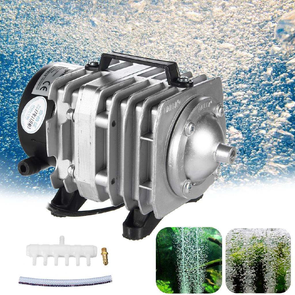220V 70L/min Electromagnetic Air Compressor Pump 45W Aquarium Fish Pond Compressor Hydroponic Air Aerator Pump