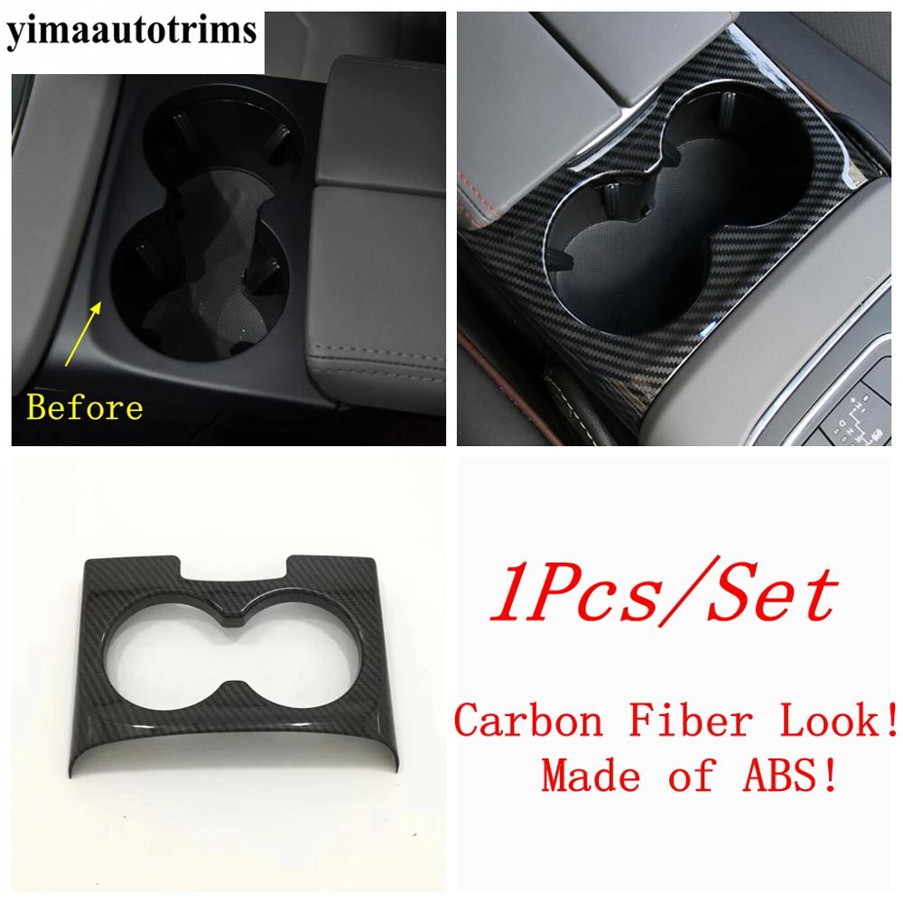 Central Control Front Water Cup Holder Panel Decoration Cover Trim Carbon Fiber Accessories For Citroen C5 Aircross 2018 - 2024
