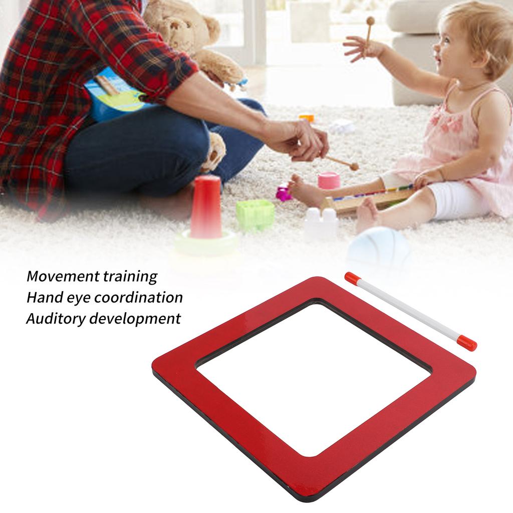 Red Children Enlightenment Percussion Instrument Tool Hand Drum Compressed Board Resin Skin Tools