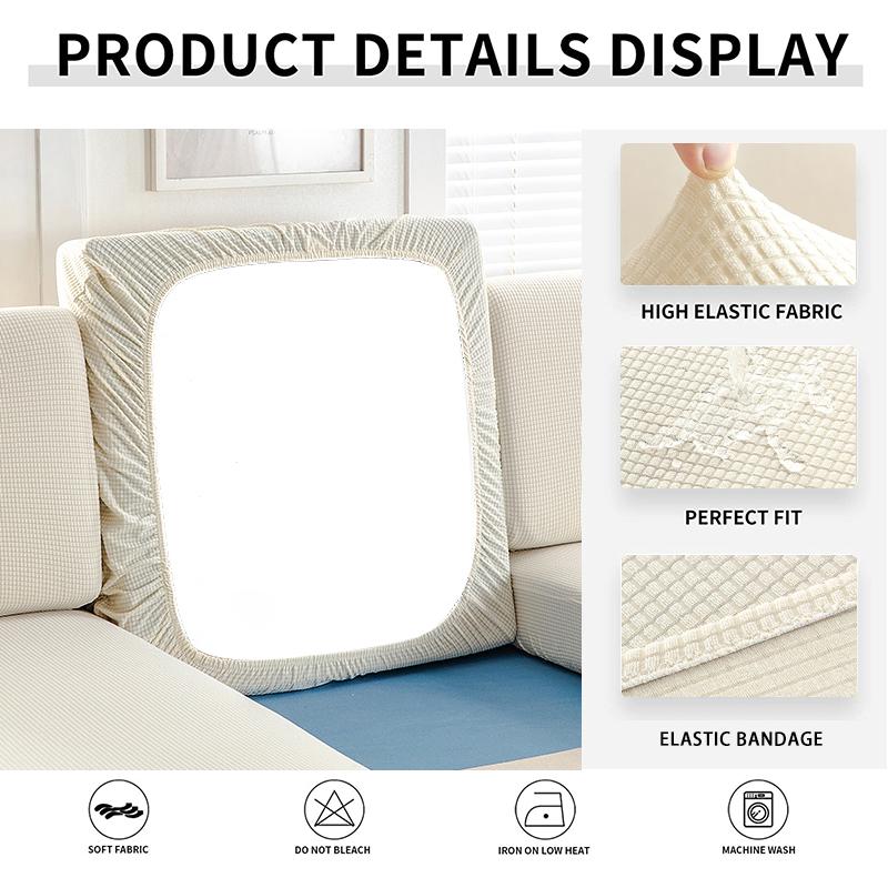 Water-Resistant Sofa Seat Cushion Slipcovers Sectional Couch Cushion Cover Stretch Non-Slip Furniture Protector For Kids, Pets
