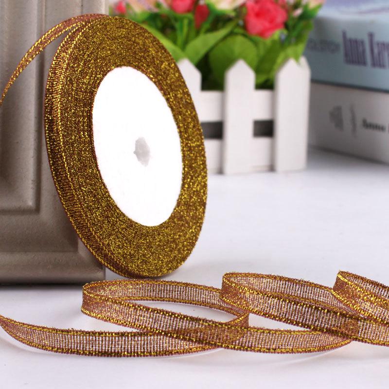 6mm Gold & Silver Onion Ribbon for Gift Packaging & Christmas Décor