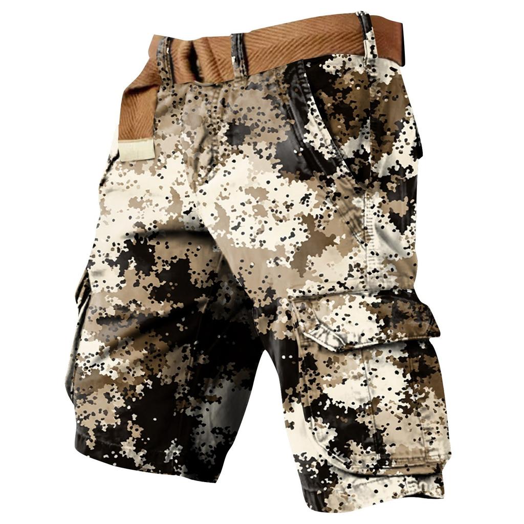 Męskie szorty robocze z nadrukiem na Dzień Niepodległości i wieloma kieszeniami