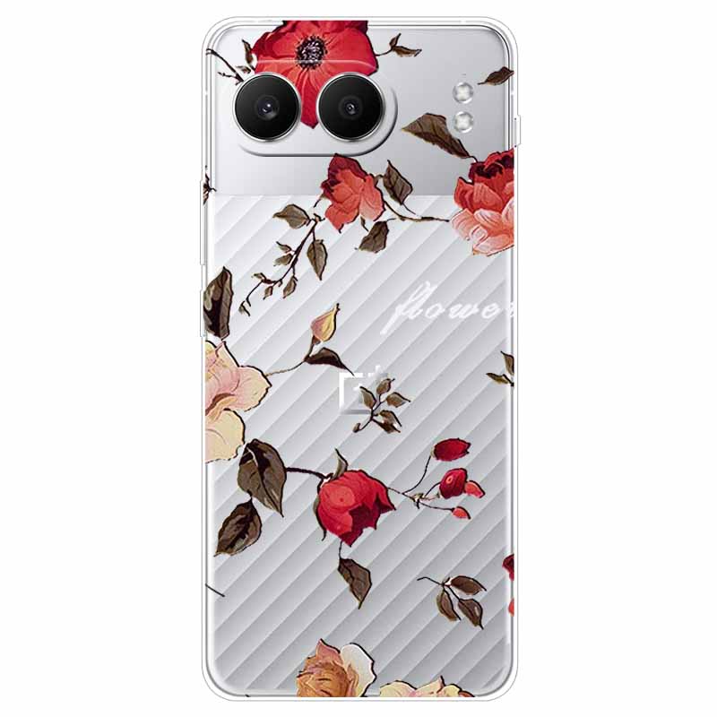 For One plus Nord 4 Case 6.74'' Flowers Transparent TPU Silicone Funda Capa for Oneplus Nord 4 Nord4 5G Soft Covers Coques bags