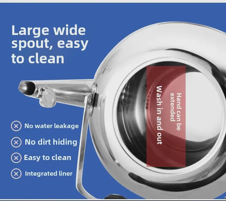 304 Stainless Steel Electric Whistling Kettle, Large Capacity with Auto Power-Off & Insulation for Home Use