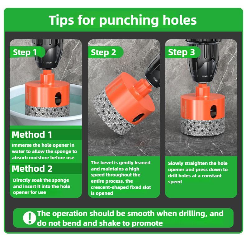 BAOLIAN Automatic Discharge of Waste Material Hole Saw Hexagonal Shank Brazed Dry Ceramic Tile Diamond Drill Bit