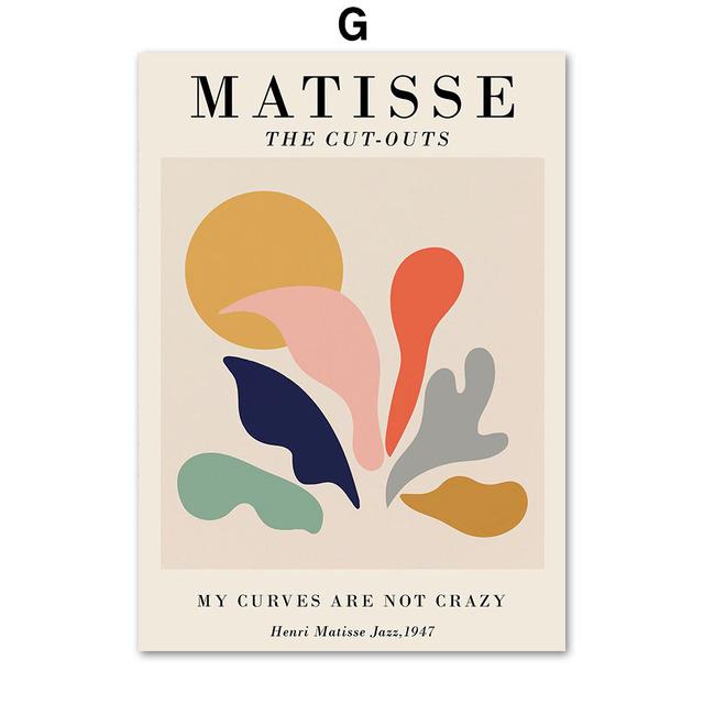 Abstract Matisse Girl Vase Coral Leaf Sun Wall Art Canvas Painting Nordic Posters And Prints Wall Pictures For Living Room Decor