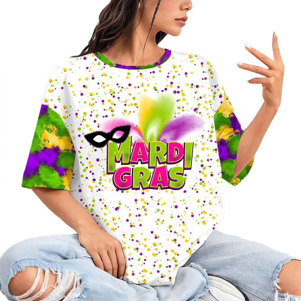 Summer Round Neck 3D Print Top Fashionable Casual Hip Hop Short Sleeved Women's T-shirts