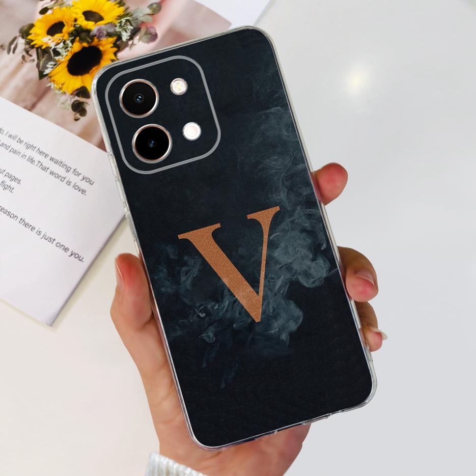 For Vivo Y28 4G Case V2352 New Letters Cover Clear Silicone Soft TPU Phone Case For Vivo Y28 Y 28 VivoY28 4G Fundas 6.68‘’ Shell