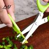 Comfortable Grip Herb Cutter Scissors with 5 Thickened Sharp Blades & Cleaning Comb Ergonomic Offset Handle Kitchen Gadget for Fresh Herbs