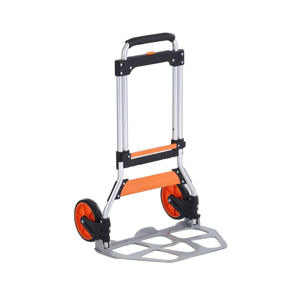 Folding Hand Truck, 275 lbs Load Capacity, Aluminum Portable Cart, Convertible Hand Truck and Dolly with Telescoping Handle and PP+TPR Wheels, Ultra