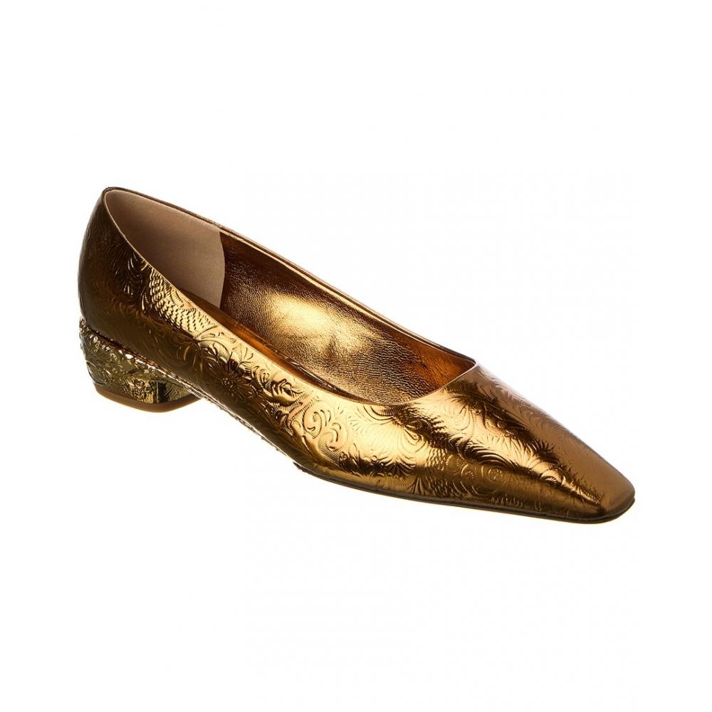 

Salvatore Ferragamo Золоті шкіряні човники Ferragamo Riace US 7/Wide