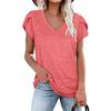 Solid-Color V-neck Short-Sleeve T-shirt Solid V-neck Short sleeve Overfit t-shirt Women