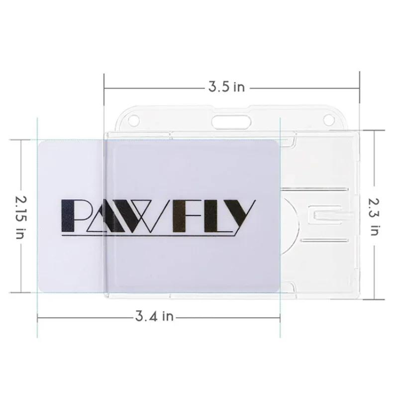 Transparent Double Cards Slots ID Tag Badge Holder with Badge Reel Cards Storage Organizer Employee Pass Work Card Case Sleeve