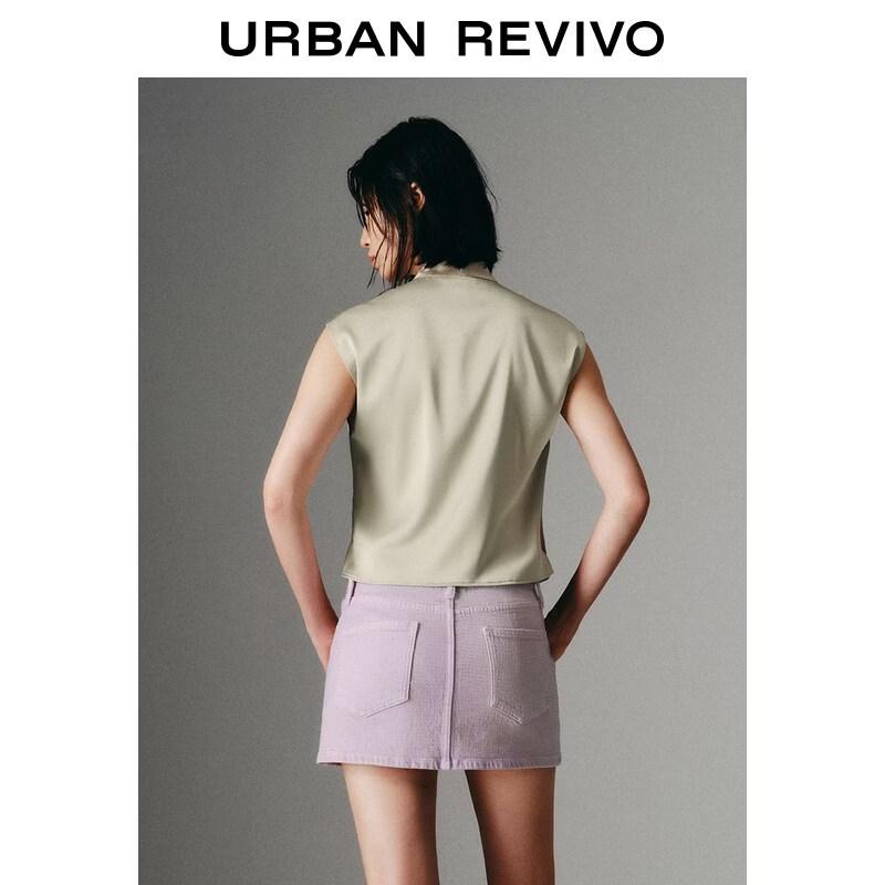 Women's Pleated Sleeveless V-Neck Blouse