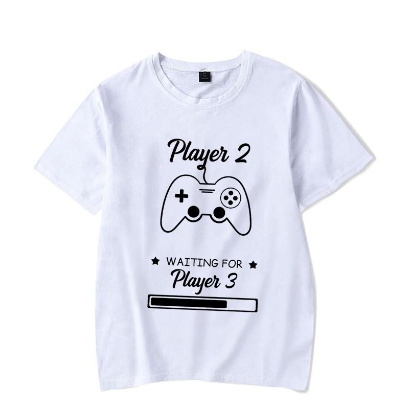 Couple Matching T-Shirt Funny Game Player Shirts Short Sleeve Loose Women Men Tshirt Pregnancy Announcement Tops