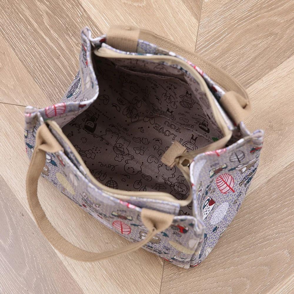 Cartoon Lunchbox Thickening Tote Bag Cute Storage Bag  Work