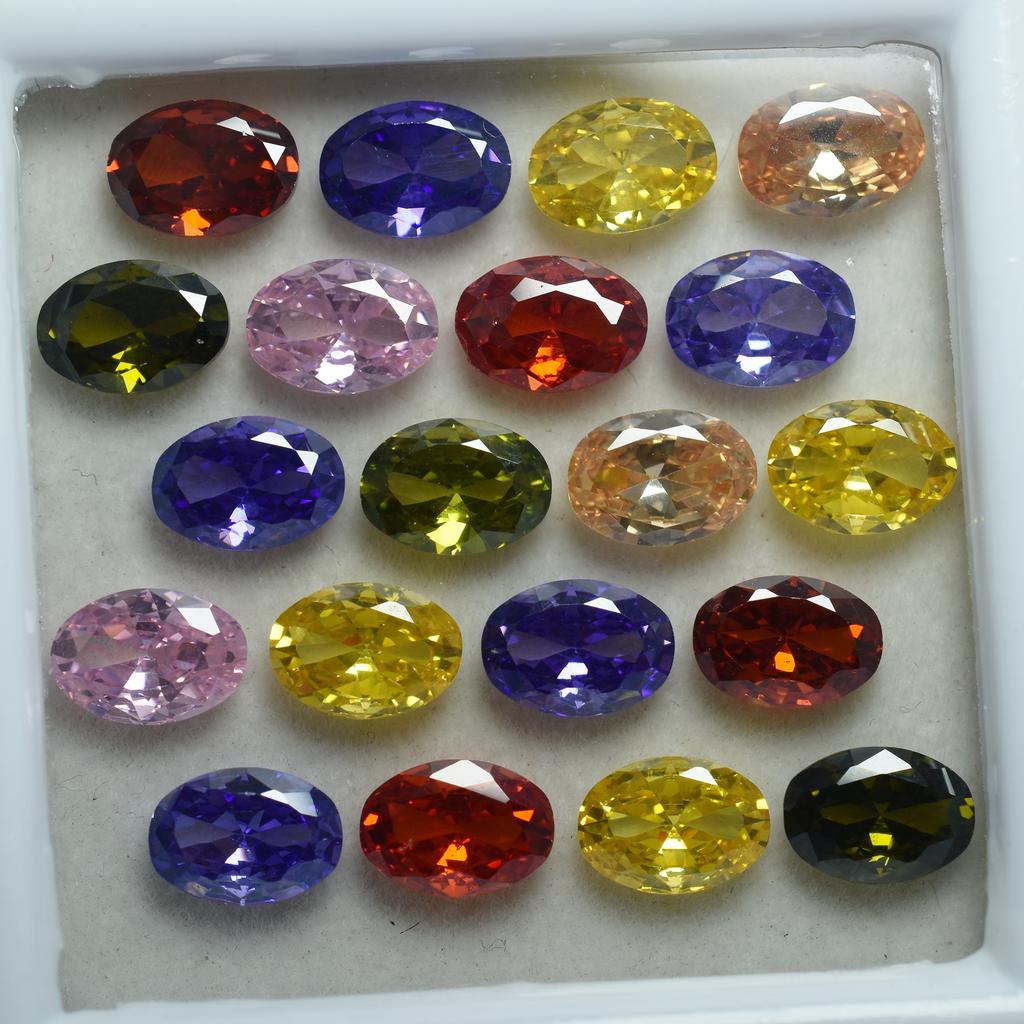 Natural Mixed Color Sapphire Loose Gemstone 15 Pcs 7x5 Mm Lot Oval Cut -W September Birthstone Gift