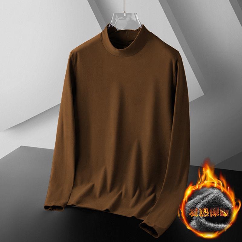 Męski aksamitny ciepły zestaw bielizny termoaktywnej z półgolfem: Szczotkowany polar, zatrzymujący ciepło, zimowa długa bielizna