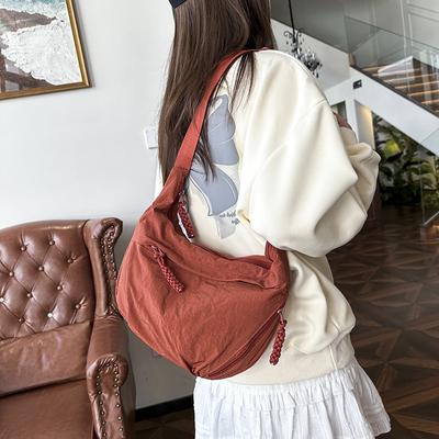 Modische Stofftasche Damen Student Unterricht Schultasche Nylontuch Umhängetasche Großes Fassungsvermögen Schultertasche Reise Knödeltasche