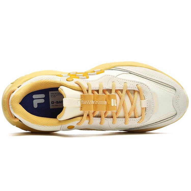 Fila Fusion Cheese Fabric Synthetic Leather Fashion Thick Sole Shock Absorbing Durable Low Top Dad Shoes Women sneaker T12W241103FWG