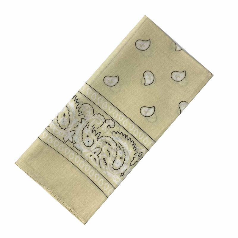 

In Stock Promotion Price-54cm Pure Cotton Paisley Square Towel Outdoor Sports Hip Hop Trendy All-Cotton Kerchief Khaki pure cotton Size 54*54cm