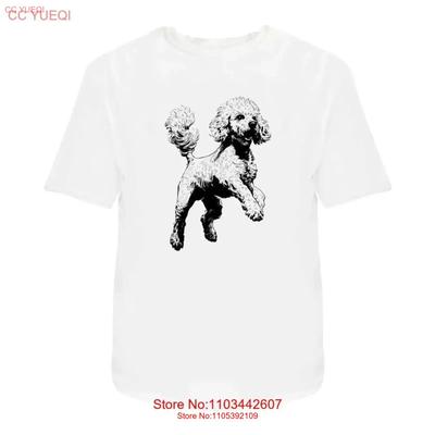 Jumping Poodle Cotton T Shirt Ta043690 Vintage Washed Breathable Unisex Streetwear Soft Fashion Casual Versatile Homme