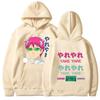 Anime Katastrofální život Saiki K Mikina s kapucí Vintage tisk Mikiny Saiki Kusuo Unisex Dámská Módní Mikina Nadměrná Mikina