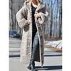 Cappotto da donna in maglia a maniche lunghe caldo con cappuccio caldo cardigan Cappotto invernale Moda Plus Size Maglione lavorato a maglia Cappotto lungo da donna Mantello Outwear