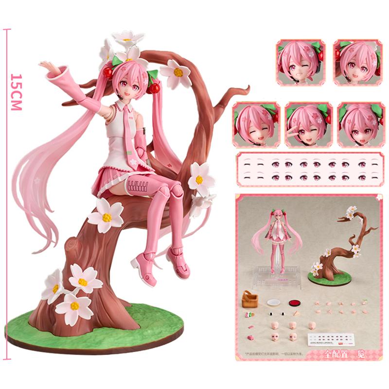 Hatsune Miku Sakura Miku Singer Virtual Character Action Figure Joint Mobility Anime Assembly Toys Doll Collection Gifts