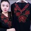 Top Plus Size a Maniche Lunghe con Strass: Strato Base Caldo Riducente l'Età, Nascondi Pancia, con Pile e Collo Alto per Donne di Mezza Età