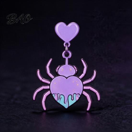 Cool Girl Fashion Jewelry 1 Pair Halloween Theme Acrylic Earrings for Women, Gothic Pink Spider Daily Casual Dangle Drop Earrings, Spooky Holiday