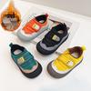 Pantofi sport de toamnă/iarnă pentru copii - Adidași casual pentru băieți, adidași cu scai pentru fete stil patinaj, bloc de culori stil coreean, căptușeală plus catifea.