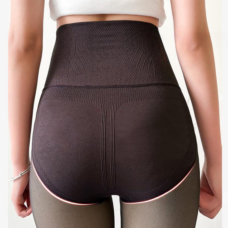 Dame med høy midje Magekontroll Butt Lift Leggings Fake Translucent Skin Tights Vinterstrømpebukse 2 Style