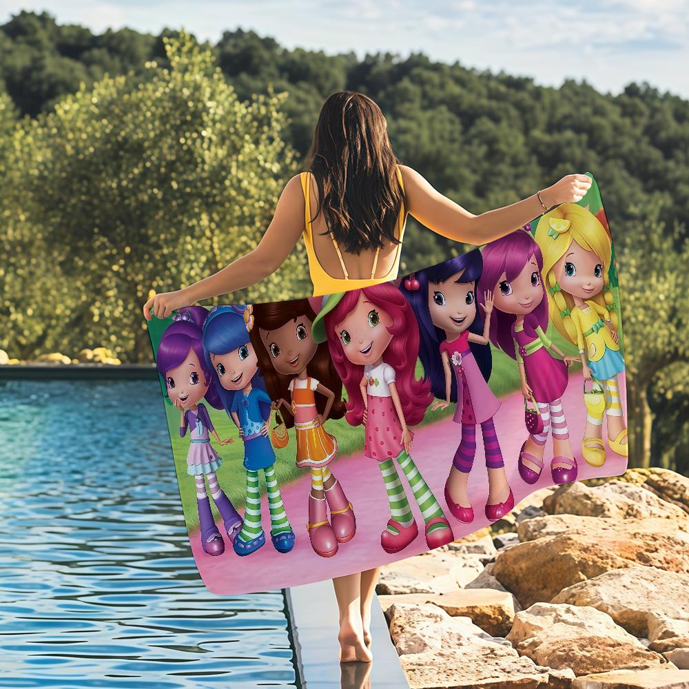 S-Strawberry Cartoon S-shortcake-S Towel Quick Drying Beach Towels Are Suitable For Swimming Pools Camping Yoga And The Gym