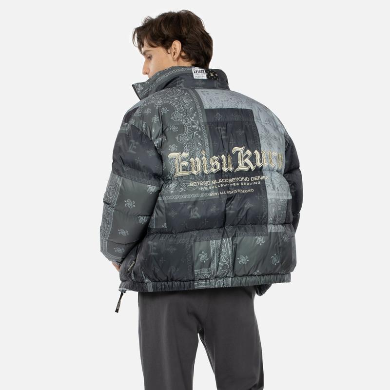 EVISU Down Jackets Men's Stand Collar Moderate Down Jacket 2EAGNM3NJ5100RXPL