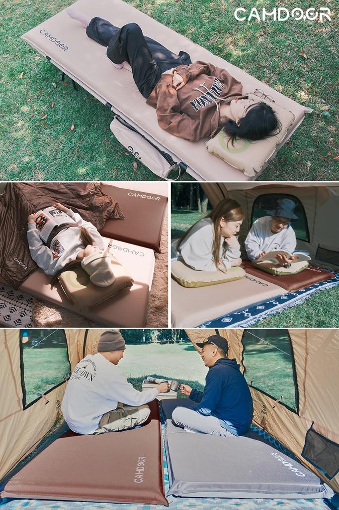 CAMDOOR Camping Thick Inflatable Air Mattress Automatic Extra Wide Inflatable Mattress for Car Automatic Camping Easy to Easy Storage Bag Included