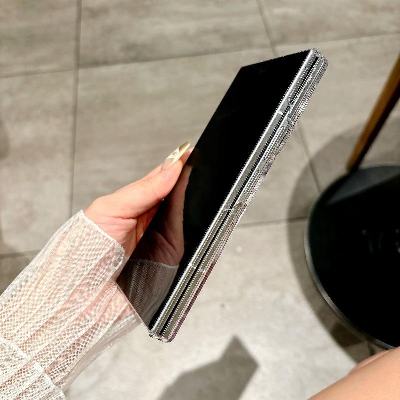 Transparent Silver Medal Magnetic Hinge Protect Case for For Samsung Galaxy Z Fold 8 Ultra 7 6 for Magsafe Wireless Charge Cover