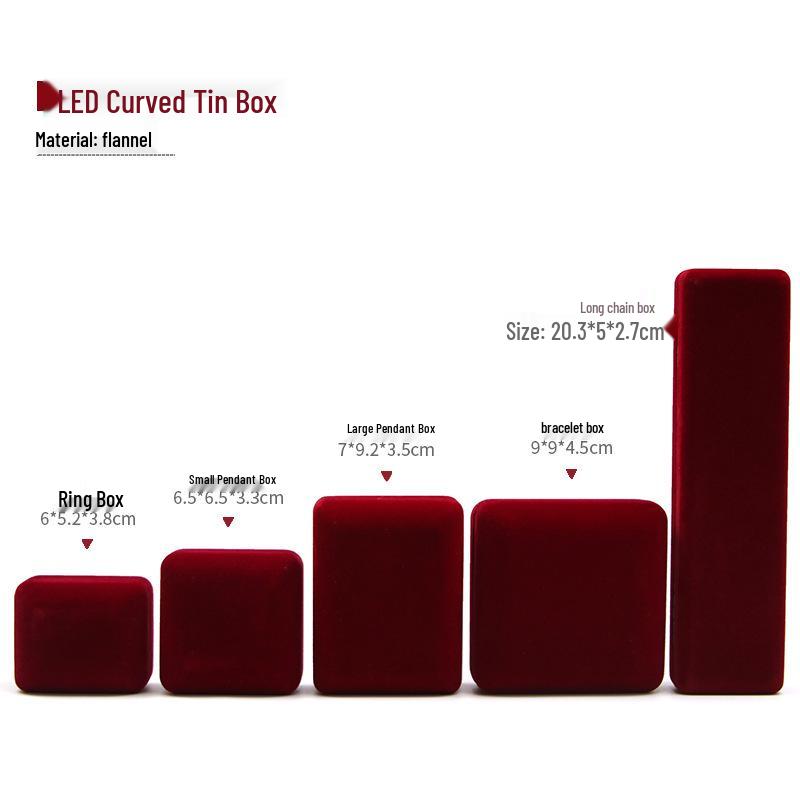 Creative LED Velvet Jewelry Storage Box for Rings, Pendants, Necklaces, Bracelets, and Bangles.