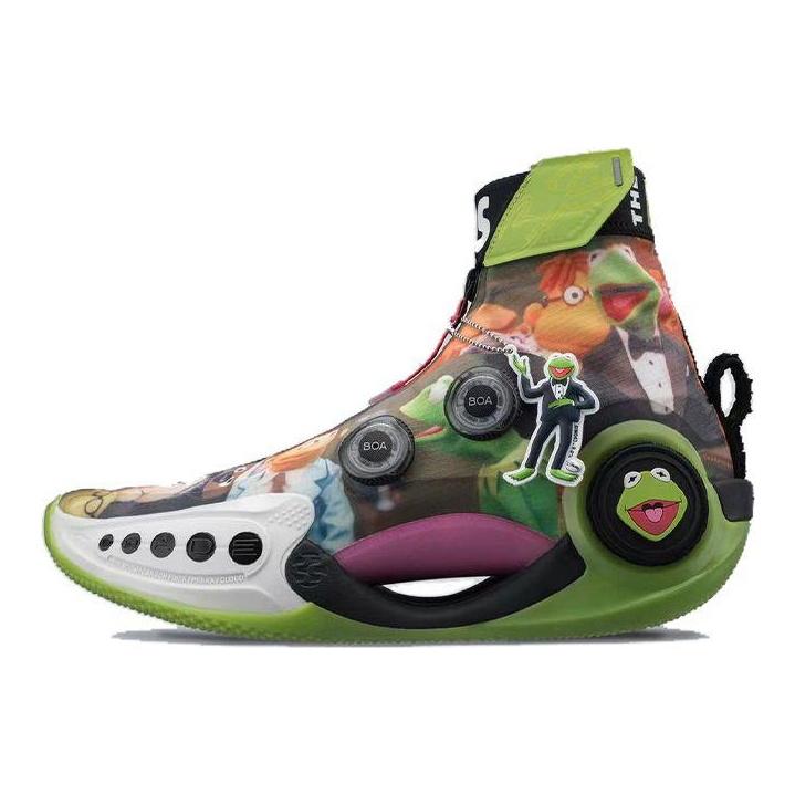 Li Ning The Muppets X WOW 9 Basketbalové boty s vysokým svrškem Pánské tenisky Vícebarevné ABER003-13